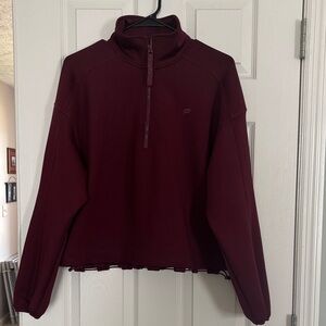 Women's Burgundy Half-Zip Pullover
